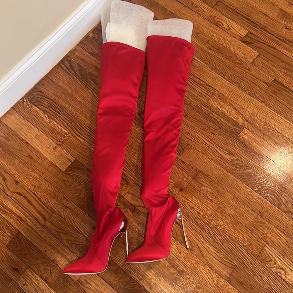 Red Casadei over in these boots